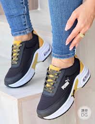 Puma Negro Mostaza Plataforma